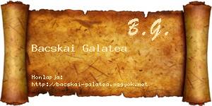 Bacskai Galatea névjegykártya
